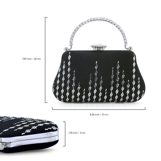 Elegant Velvet Clutch for Special Occasions – Handmade Silver Accent Bag | Zavelya Atelier