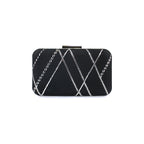 Handmade Black Velvet Clutch – Silver Embroidered Evening Bag