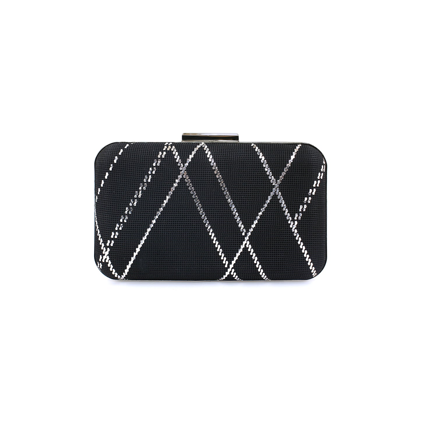 Handmade Black Velvet Clutch – Silver Embroidered Evening Bag