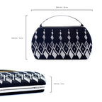 Luxury Black Velvet Clutch – Silver Embroidery