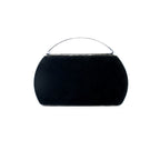 Luxury Black Velvet Clutch – Silver Embroidery