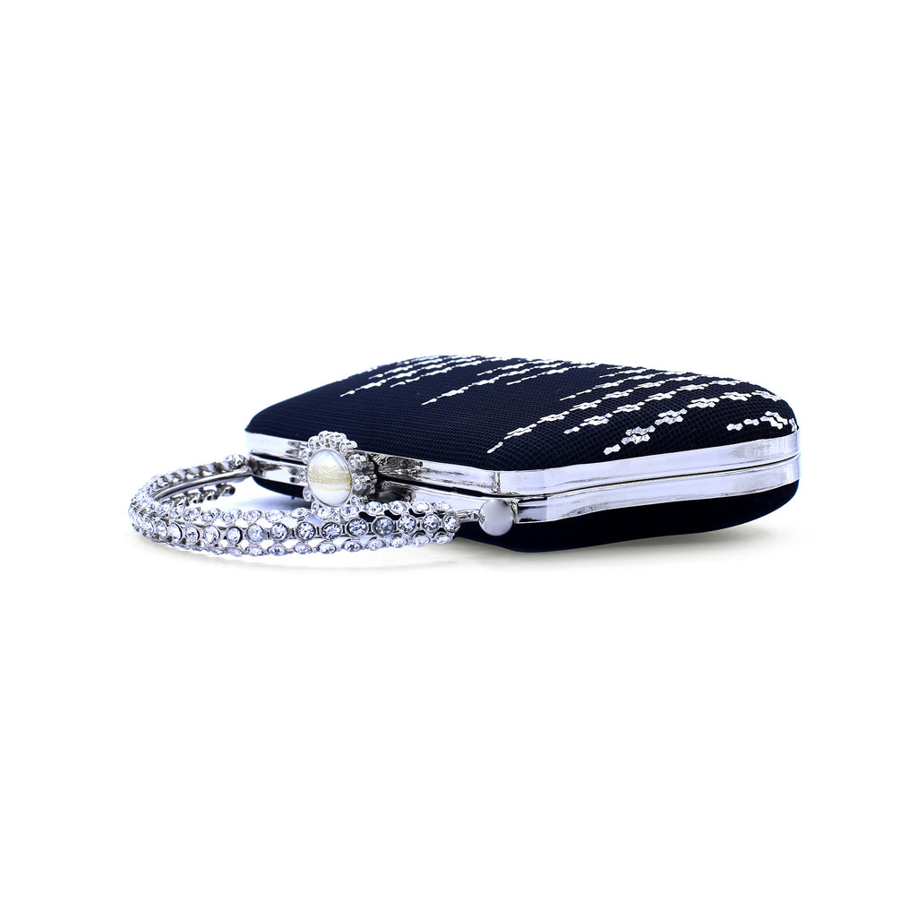 Elegant Velvet Clutch for Special Occasions – Handmade Silver Accent Bag | Zavelya Atelier