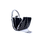 Elegant Velvet Clutch for Special Occasions – Handmade Silver Accent Bag | Zavelya Atelier