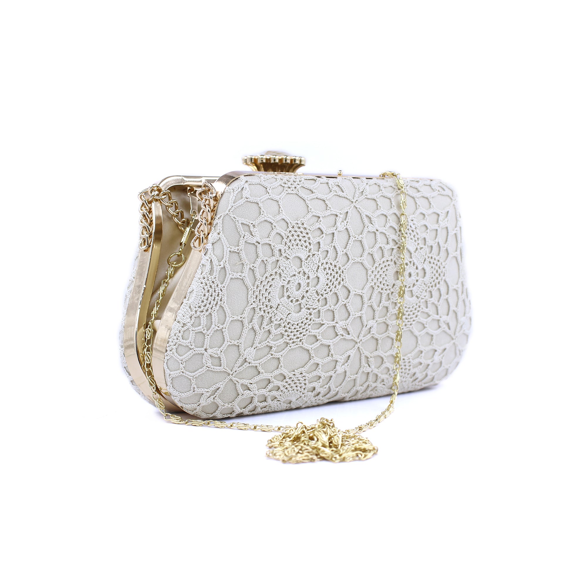 White Lace Clutch Bag – Handmade Embroidered Floral Purse – Elegant Bridal Evening Bag