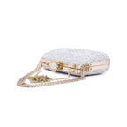 Handmade Lace Clutch Bag – Elegant Evening Purse with Gold Chain, Wedding & Party Bag