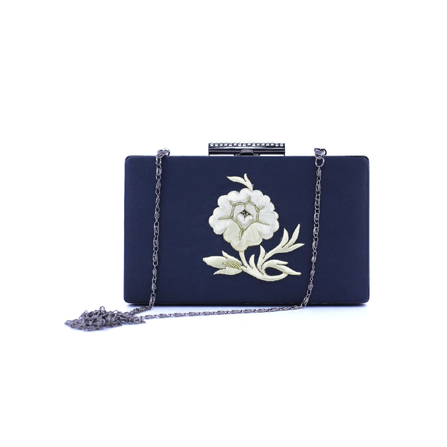 Handmade Black Velvet Clutch Bag – Gold Floral Embroidery | Elegant Wedding & Evening Purse by Zavelya Atelier