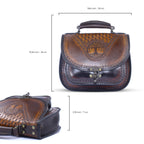 Handmade Leather Crossbody – Tree of Life Design