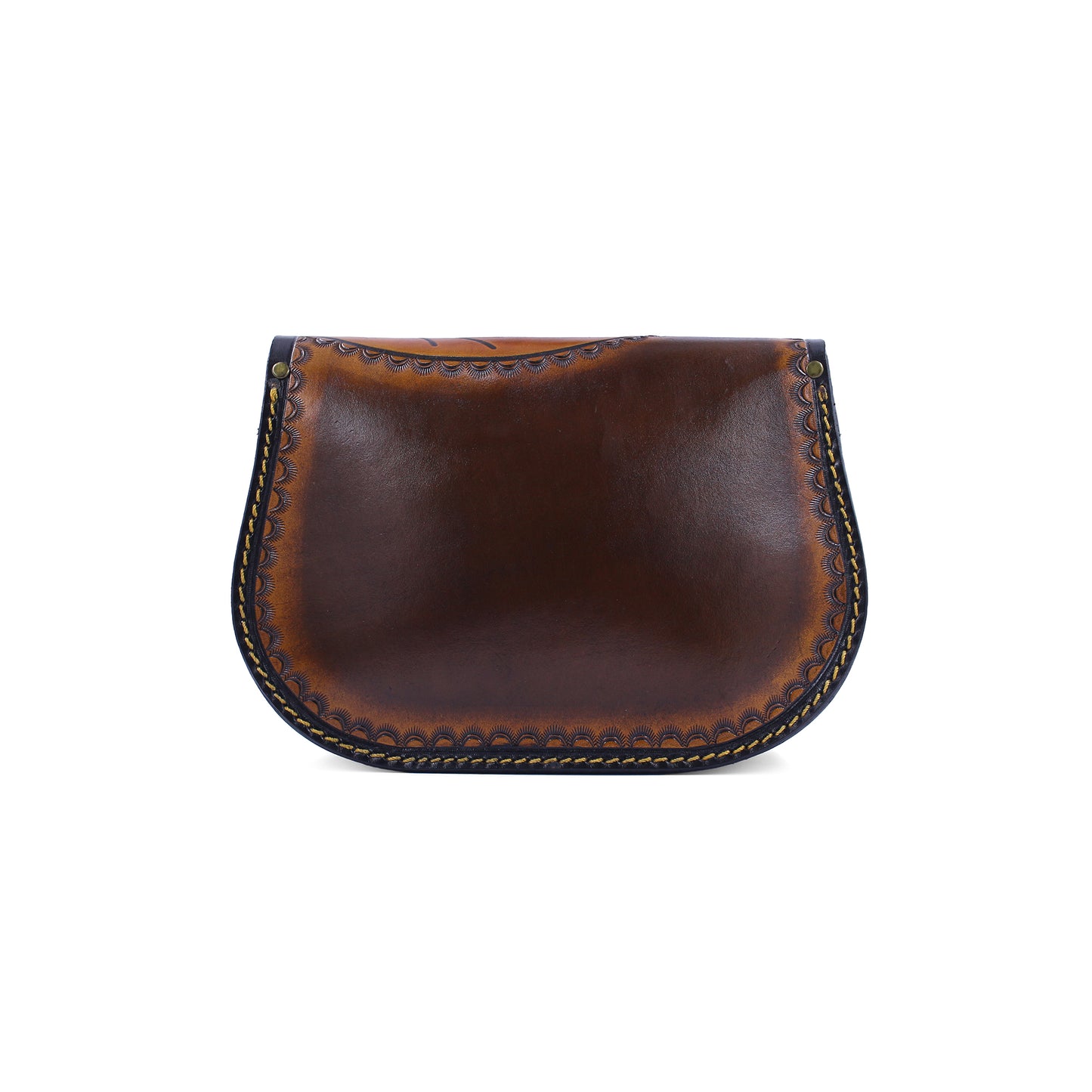 Handmade Leather Crossbody Purse | Brown Leaf Shoulder Bag | Zavelya Atelier