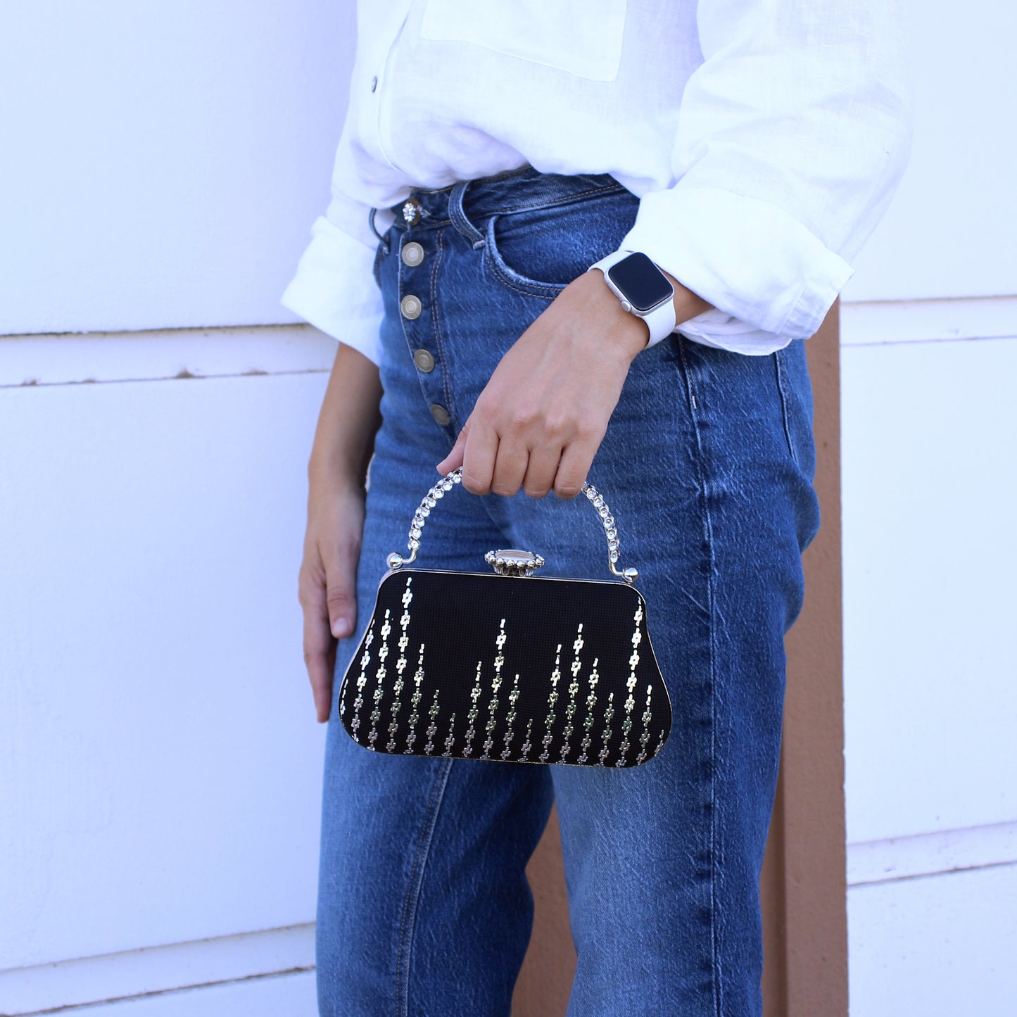 Elegant Velvet Clutch for Special Occasions – Handmade Silver Accent Bag | Zavelya Atelier