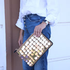 Sequin Raffia Clutch