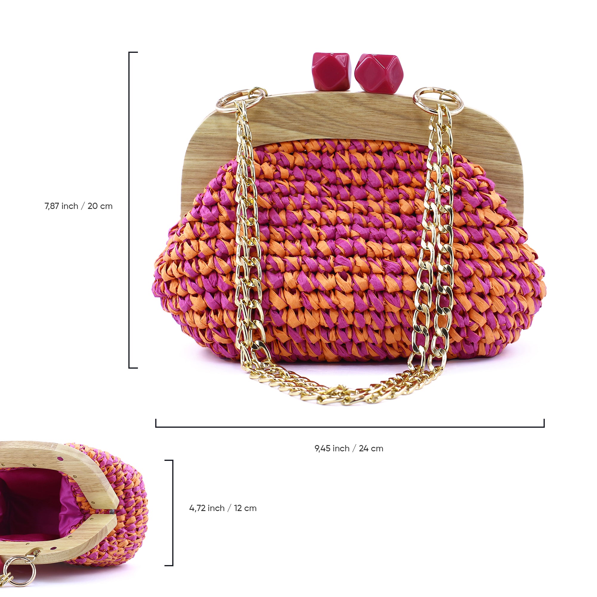 Colorful Raffia Shoulder Bag