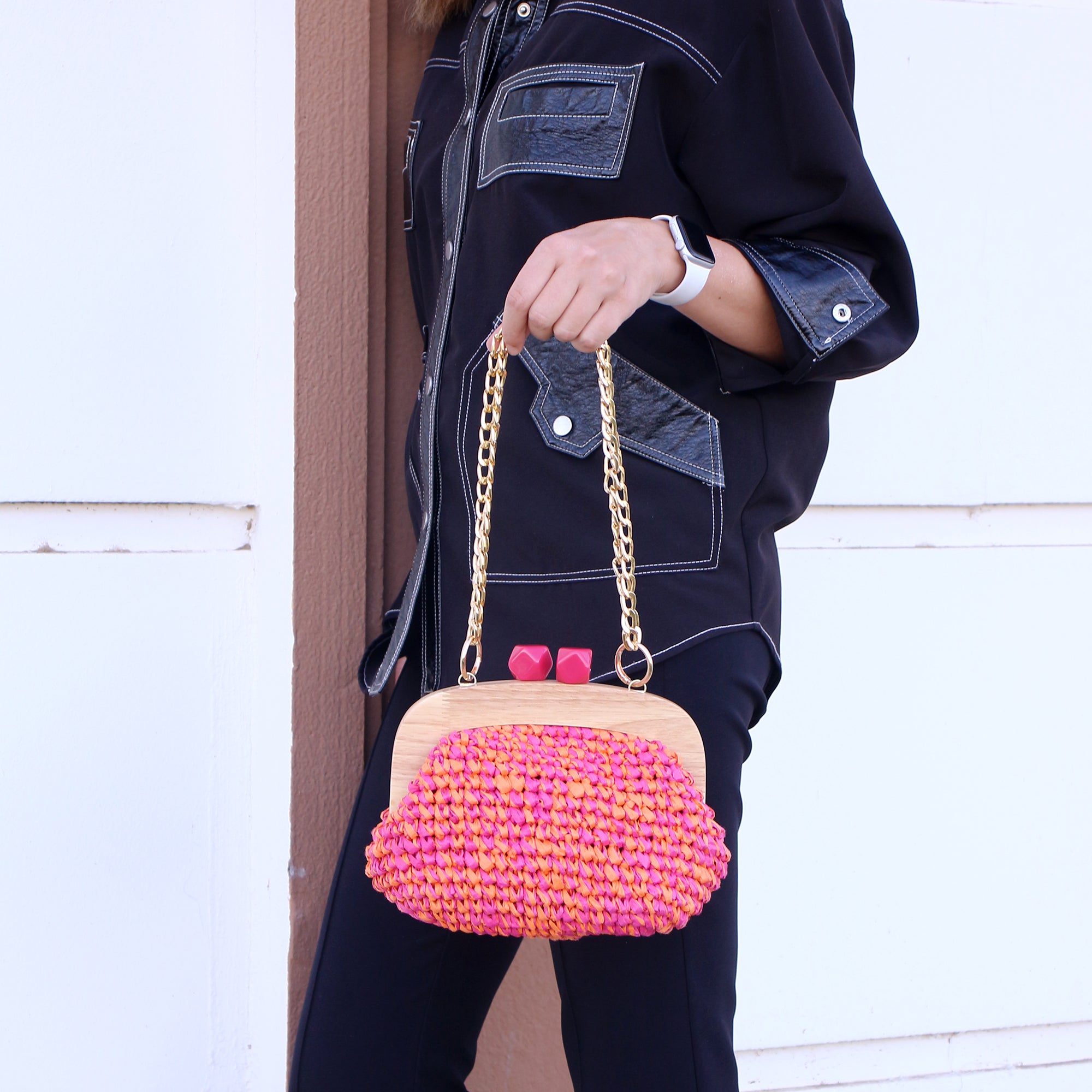Colorful Raffia Shoulder Bag