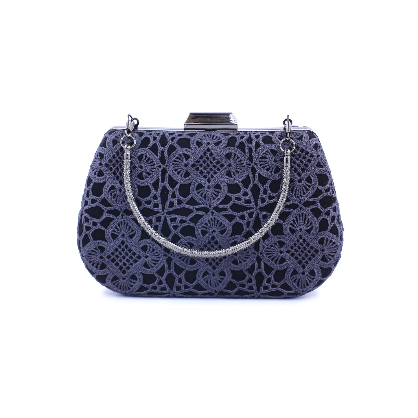 Handmade Black Lace Clutch - Vintage Evening Party Bag, Elegant Wedding or Formal Purse