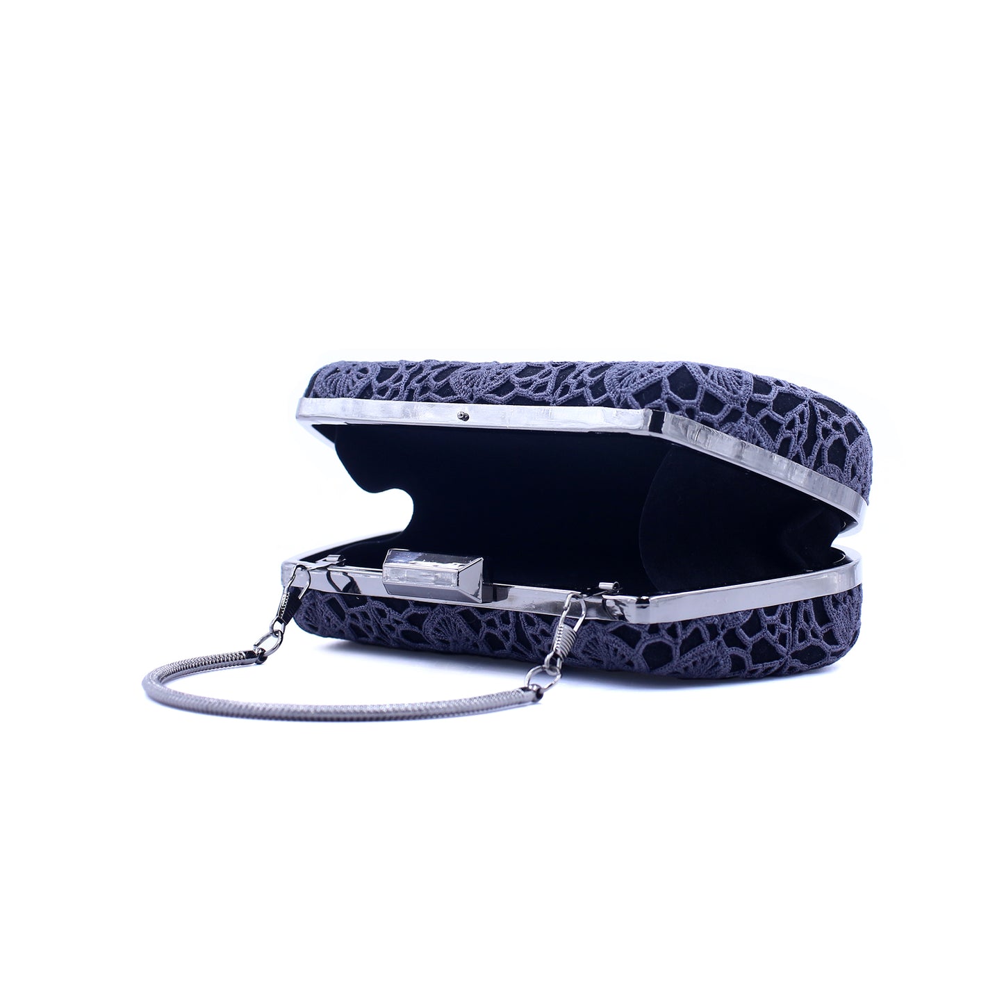 Handmade Black Lace Clutch - Vintage Evening Party Bag, Elegant Wedding or Formal Purse