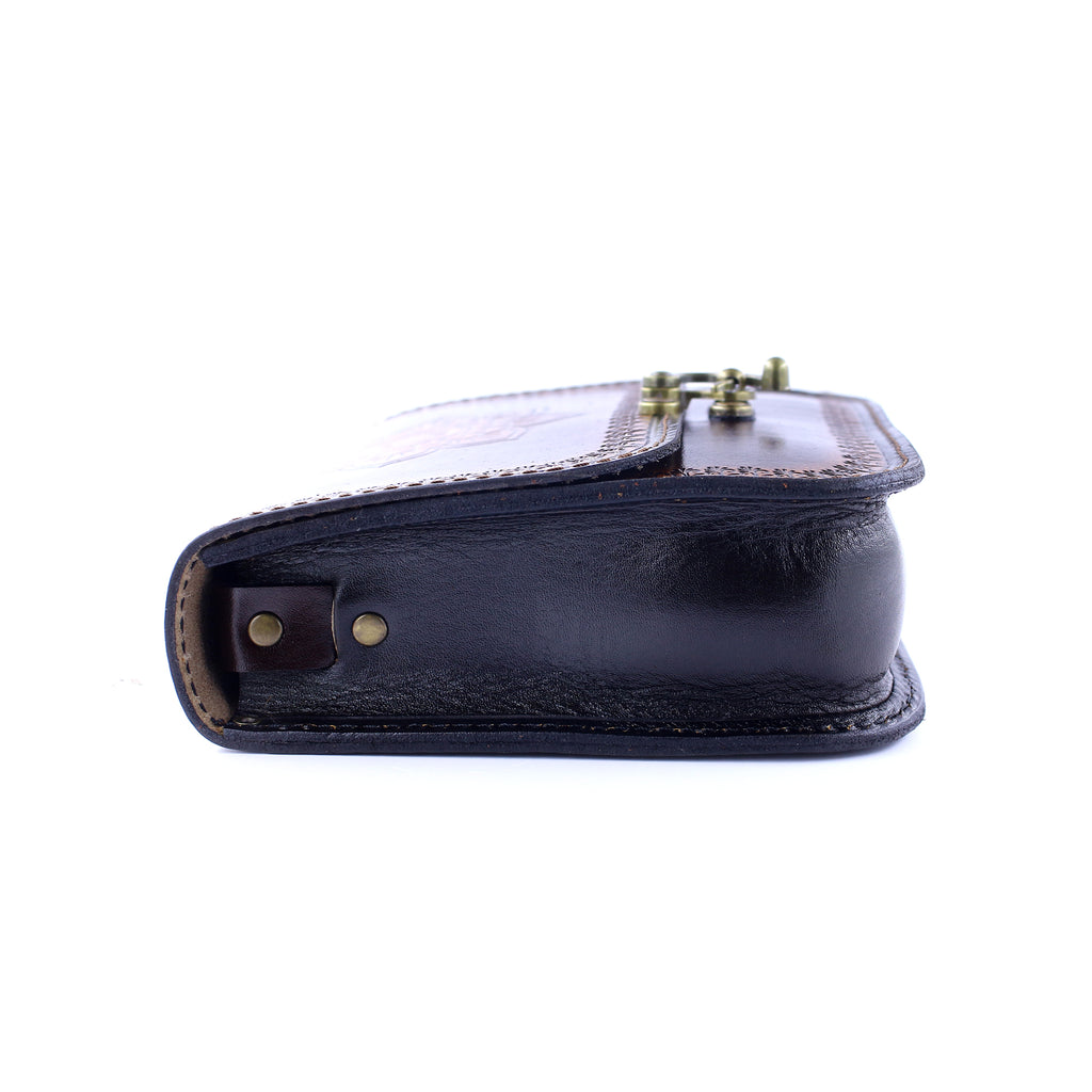 Tooled Leather Crossbody – Mandala Design