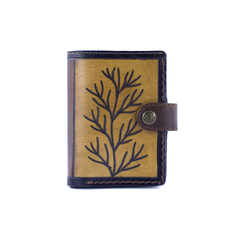 Vintage Leaf Pattern Leather Wallet