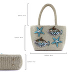 Handmade Raffia Bag – Fish & Starfish