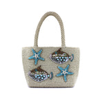 Handmade Raffia Bag – Fish & Starfish