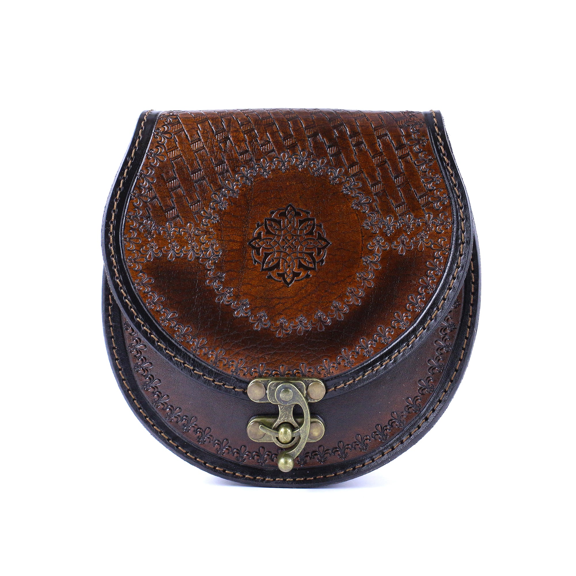 Vintage Round Flap Leather Bag