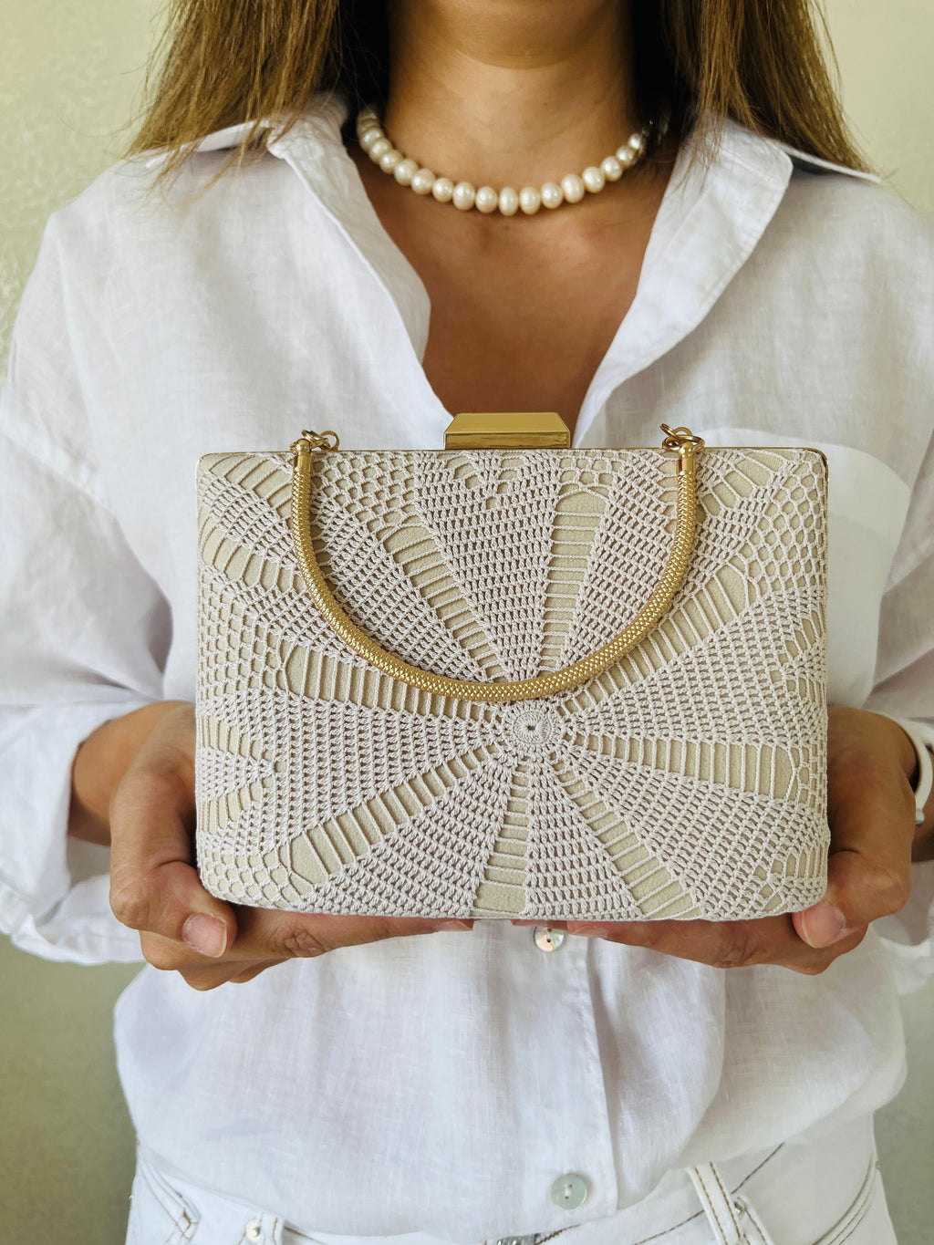 Handmade Lace Clutch Bag – Elegant Evening Purse | El Yapımı Dantel Çanta – Zarif Gece Çantası